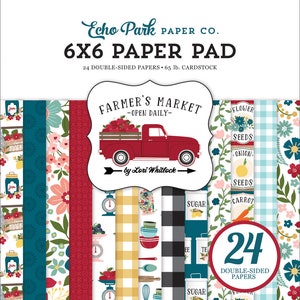 Echo Park FARMER'S MARKET Collection 6 x 6 Paper Pad 24 Double Sided Adorable Papers Carta Bella