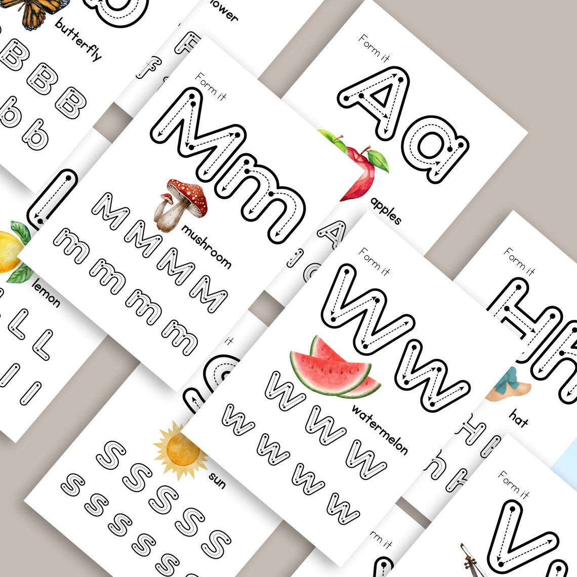 Alphabet Learning Sheets - Four for Each Letter - Writing, Forming ...