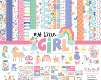 Echo Park My Little Girl Collection Kit 12 x 12 and Sticker Sheet