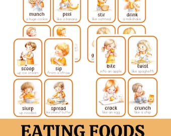 Movement Cards Food Themed for Toddlers and Preschool, busy activities, fun and games, fitness - Digital