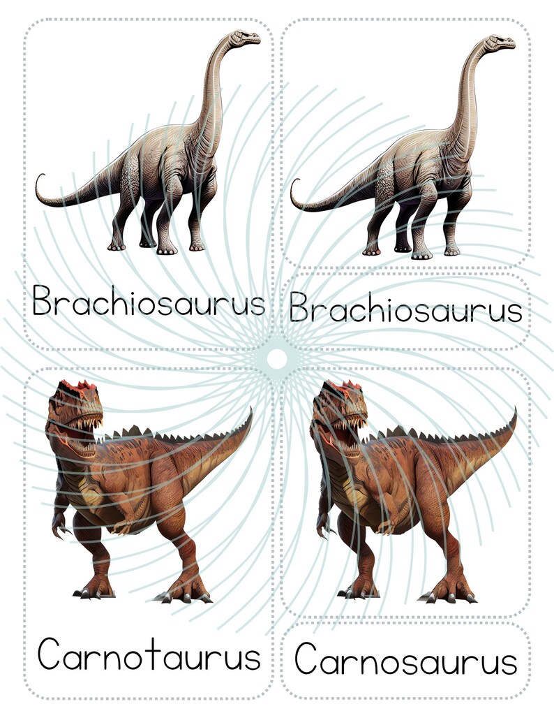 3 Part Cards - Dinosaurs Prehistoric - Flash Cards, Montessori ...