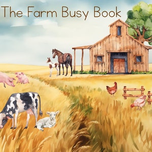 Livre ou feuilles occupé à la ferme pour les tout-petits à la ferme - activité de temps calme à imprimer pour l&#39;école à la maison numérique