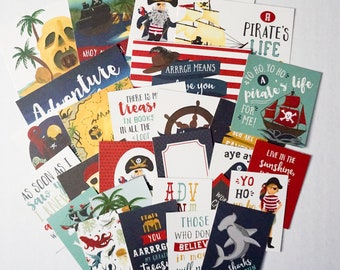 Echo Park PIRATE TALES Collection Journaling Ephemera Cards - includes 27 Cards
