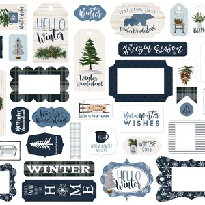 Carta Bella Ephemera - Welcome Winter -  33 pieces Frames and Tags Echo Park