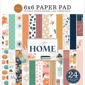 Carta Bella At Home Collection 6 x 6 Paper Pad 24 Double Sided Adorable Echo Park