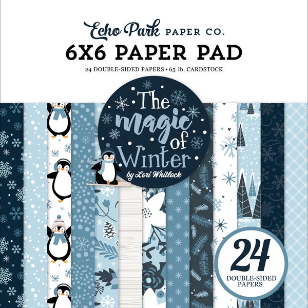 Echo Park The MAGIC OF WINTER Collection 6 x 6 Paper Pad 24 Double Sided Adorable Papers