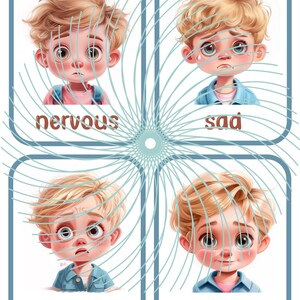 Emotion Flashcards, Feeling Cards for Toddlers and Preschool, Blonde ...