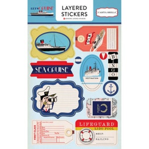 Carta Bella LET'S CRUISE Layered Stickers for  Scrapbooks, cards, mixed media, even journals!