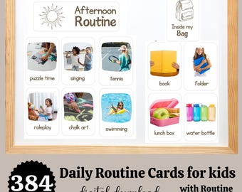 Daily Routine Cards  - activities, chores, school, holiday events -  Growing Mind, Montessori, Preschool, Toddler, Homeschool, child