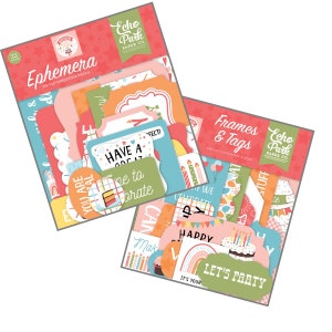 Echo Park BIRTHDAY GIRL Collection Set of 2 Items, Ephemera and Frames and Tags / Carta Bella