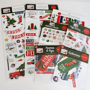 Carta Bella WHITE CHRISTMAS Collection Set of 7 Items, Echo Park