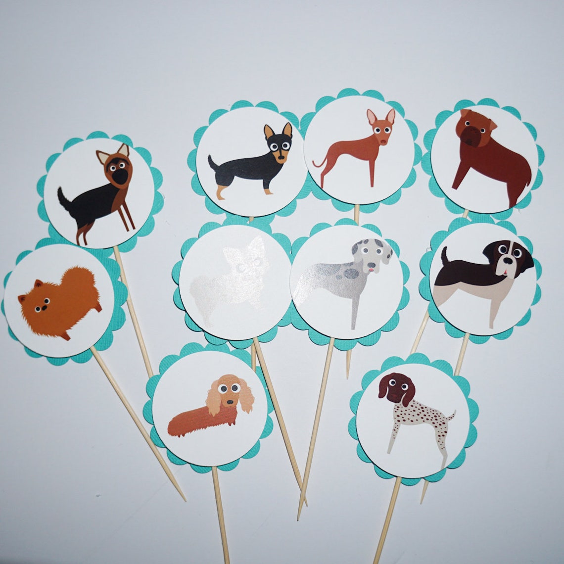 Dog Party Cupcake Toppers Cupcake Flags Cupcake Toothpick - Etsy