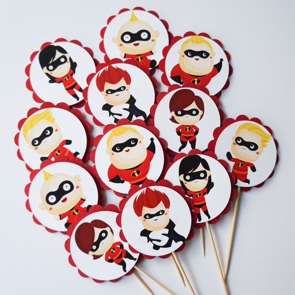 The Incredibles Cupcake Toppers Etsy