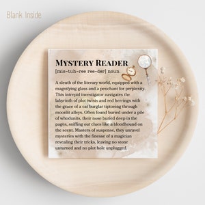 Card - Mystery Reader - perfect for any book lover.  Digital download, instant print - book hoarder, paperbacks, hardcover, novels