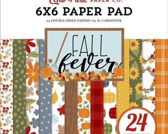 Echo Park FALL FEVER Collection 6 x 6 Paper Pad 24 Double Sided Adorable Papers