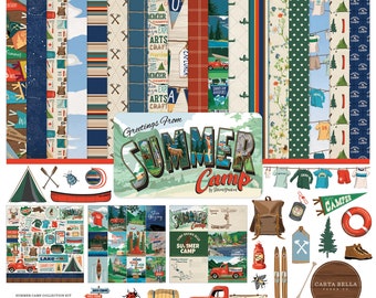 Carta Bella SUMMER CAMP Collection Kit 12 x 12 Echo Park - 12 DS Papers, 12 x 12 Element Sticker