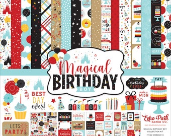 Echo Park MAGICAL BIRTHDAY Collection Kit 12 x 12, Disneyland, disney Mickey Mouse