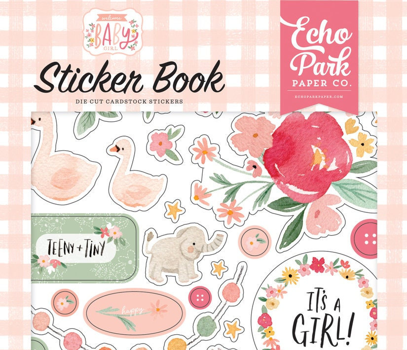 Digital Scrapbook Kit for Girls and Babies sweet Stuff 35 Elements 20  Papers 12x12 Alphabet PNG 