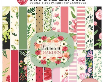 Echo Park BOTANICAL GARDEN Collection 6 x 6 Paper Pad 24 Double Sided Adorable Papers Carta Bella