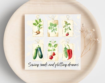 Card - Sowing seeds and plotting dreams - perfect for any gardener.  Digital download, instant print - plant flowers garden grow seed dream