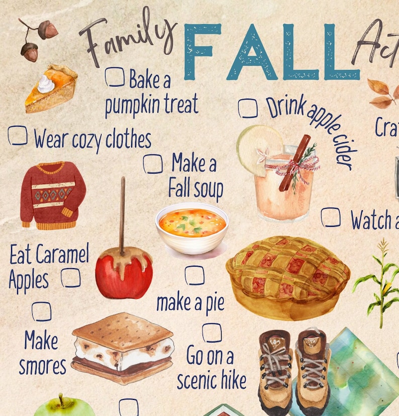 Fall Family Activities List, Printable Autumn to Do List. Family Fun ...