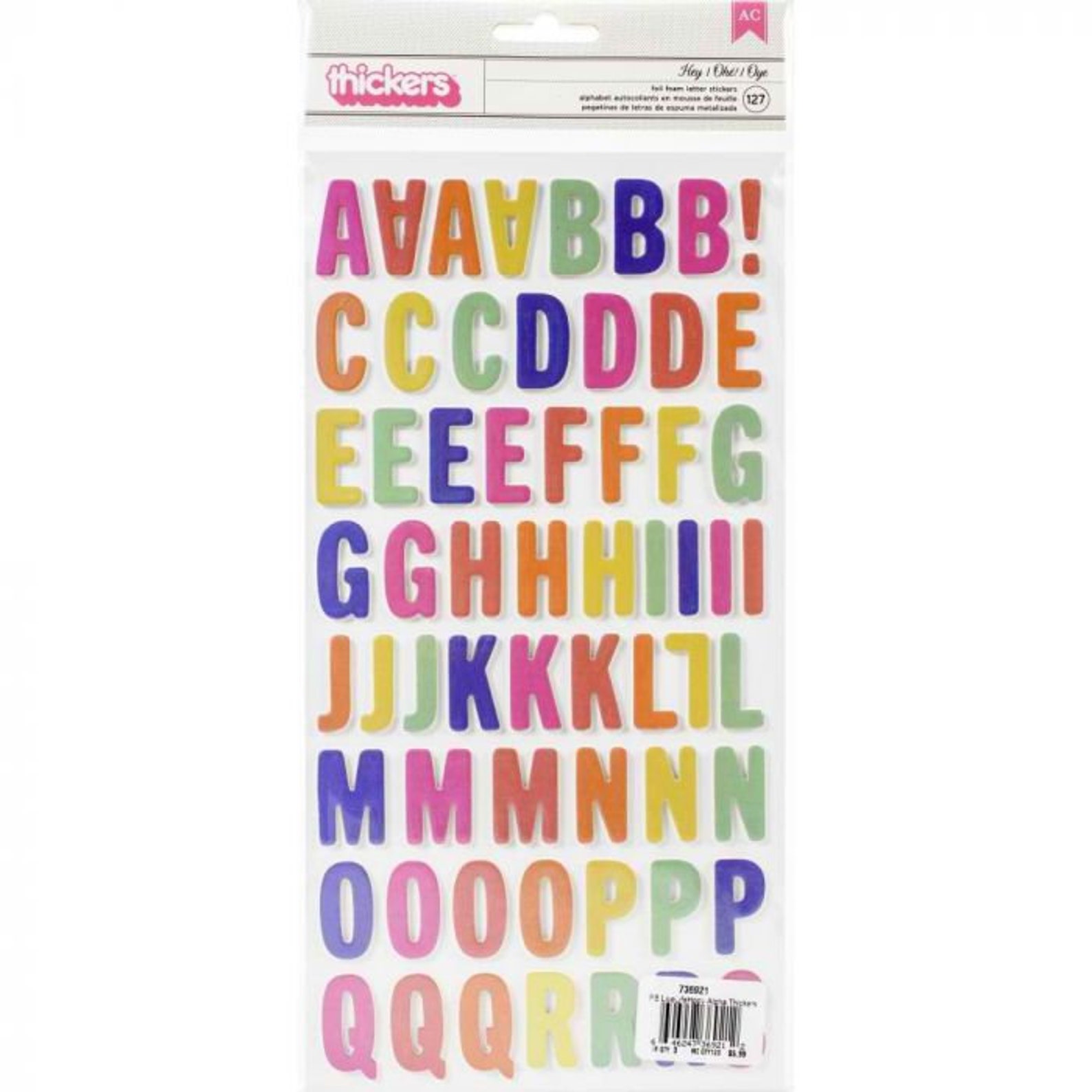 Thickers HEY colorful Alphabet Stickers by American Crafts 127 | Etsy