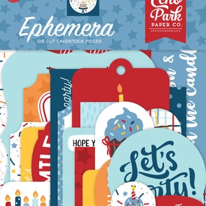 Echo Park Ephemera BIRTHDAY PRIMARY COLORS (boy)