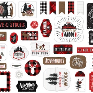 Echo Park Ephemera Let's Lumberjack, 33 pieces
