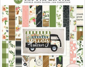 Carta Bella SPRING MARKET Collection 6 x 6 Paper Pad 24 Double Sided Echo Park