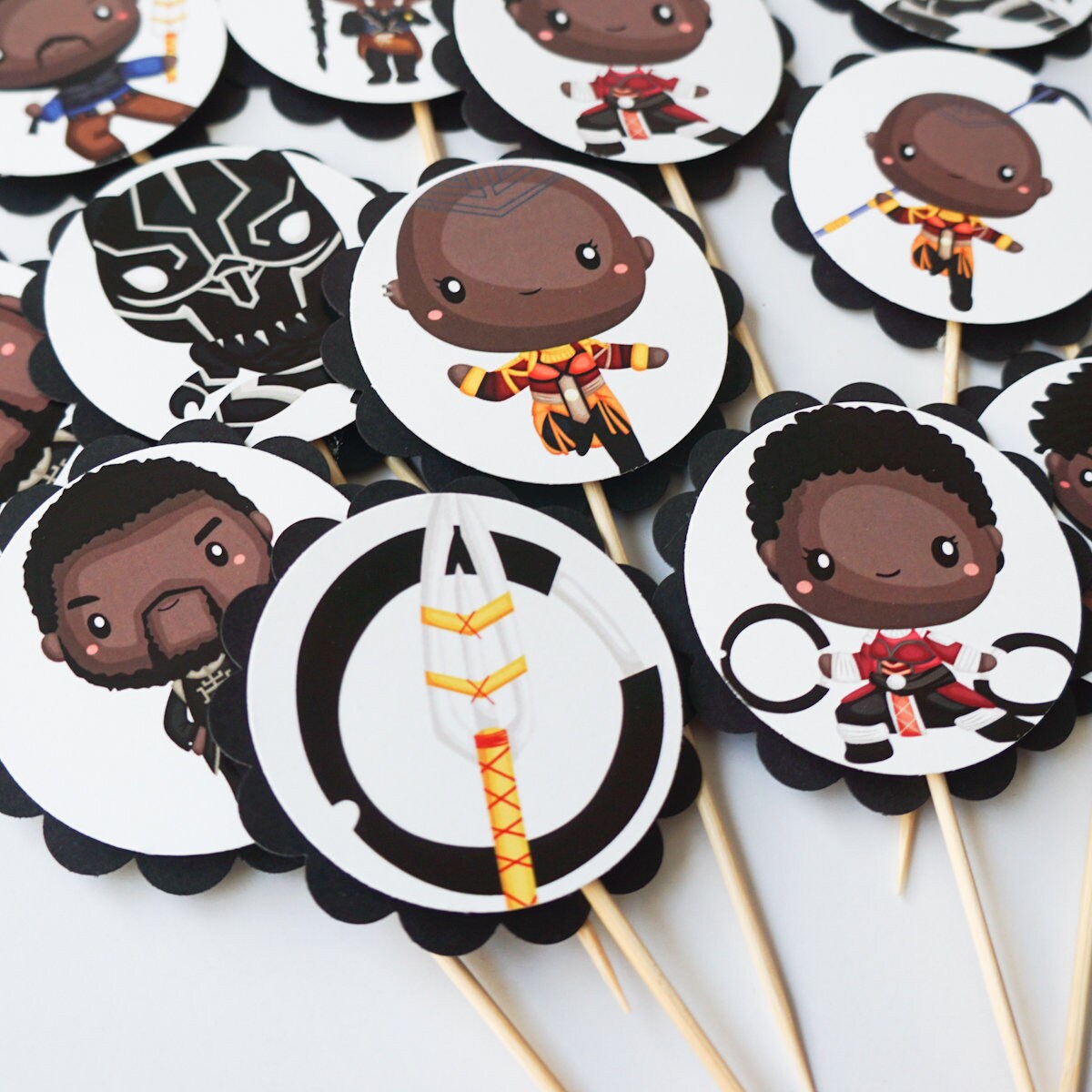 Black Panther Cupcake Toppers Cupcake Flags Cupcake | Etsy