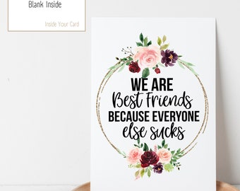 Tarjeta Mejores Amigos Divertido para familiares y amigos Archivo imprimible digital