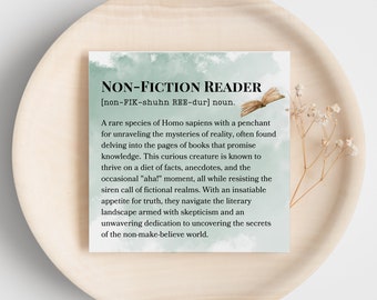 Card - Non Fiction Reader - perfect for any book lover.  Digital download, instant print - book hoarder, paperbacks, hardcover, novels