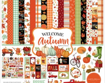 Carta Bella WELCOME AUTUMN Collection Kit 12 x 12, Includes Sticker page Echo Park