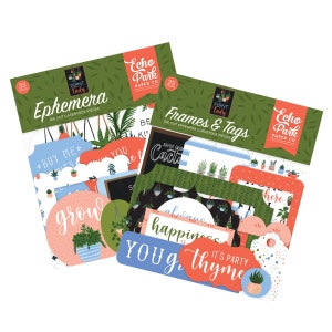 Echo Park PLANT LADY Collection Set of 2 Items, Ephemera and Frames and Tags / Carta Bella