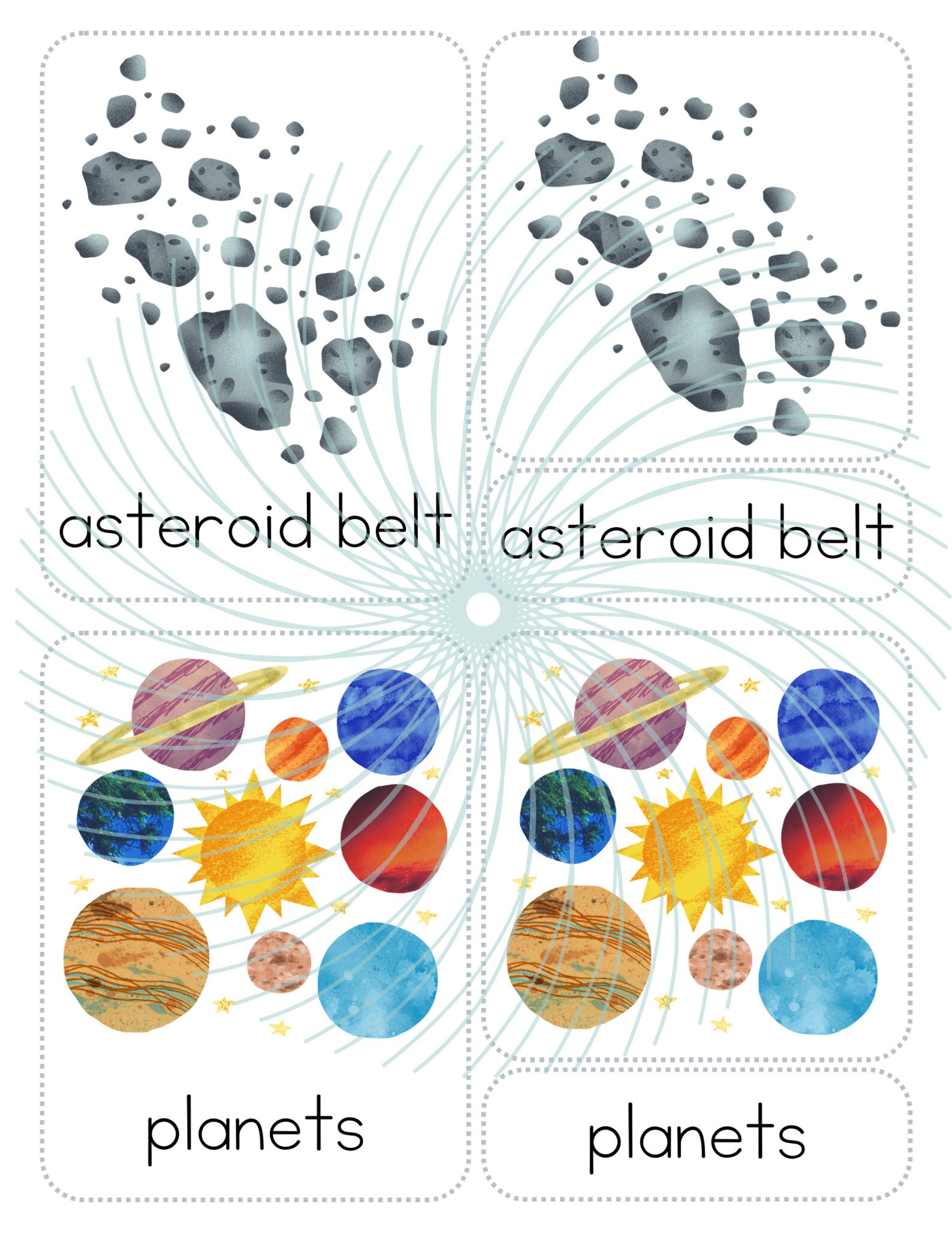 3 Part Cards - Space - Flash Cards, Planets Solar System Montessori ...