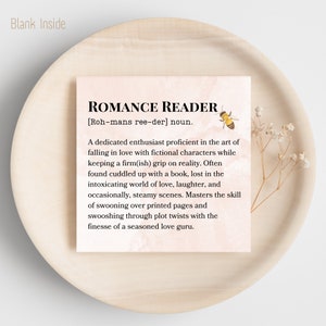 Card - Romance Reader - perfect for any book lover.  Digital download, instant print - book hoarder, paperbacks, hardcover, novels