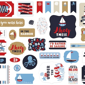 Carta Bella Ephemera - Deep Blue Sea - 33 pieces