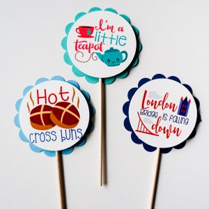 Nursery Rhymes Cupcake Toppers Twinkle, Humpty, Hickory Itsy Bitsy Spider image 7