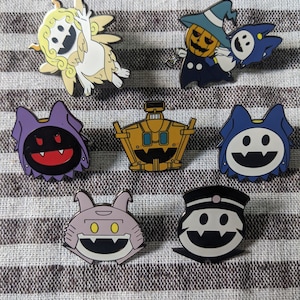 SMT Shin Megami Tensei Persona Jack Frost ,Black Frost, Pyro Jack, Lucifrost, Raiho, Frost Ace, Demonee-Ho  1.75 or 1.25&quot; Enamel Pin Set