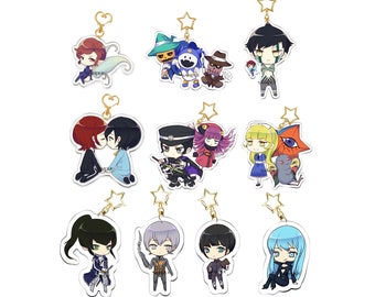Shin Megami Tensei Persona 2, Pixie Jack Frost, Demifiend, Raidou Kuzunoha, Alice and Mothman 2.5" 6 CM Double Sided Clear Acrylic Charm