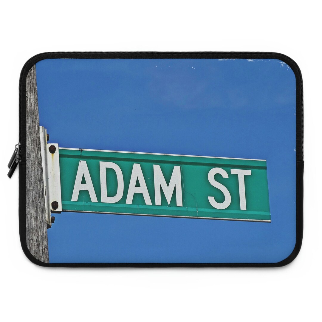 Adam Real Street Sign Adam Laptop Sleeve Personalize Laptop Etsy