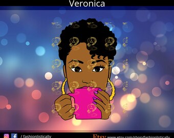 Short Hair Girl Art Etsy