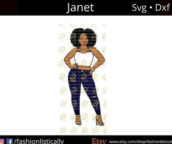 Download Full Body Svg African American Woman With Curly Hair Svg Black Girl Svg Afro Lady Svg