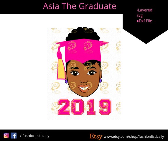 Afro Puff Girl Graduate Svg Afrocentric Svgblack Girl Etsy