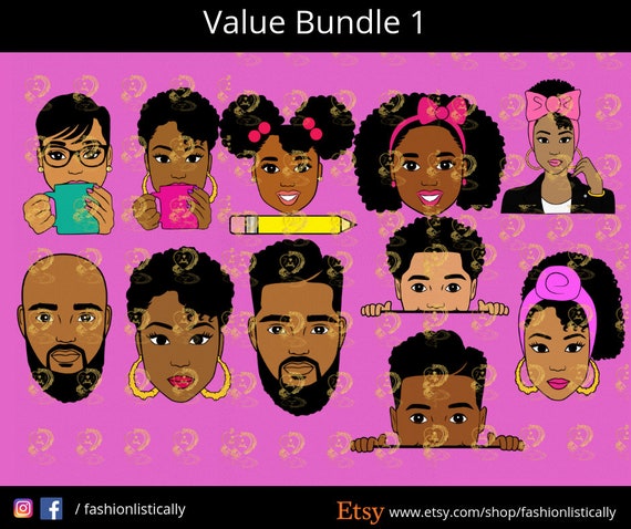 Download African American Svg Bundleblack Girl Svg Afro Lady Svg Etsy