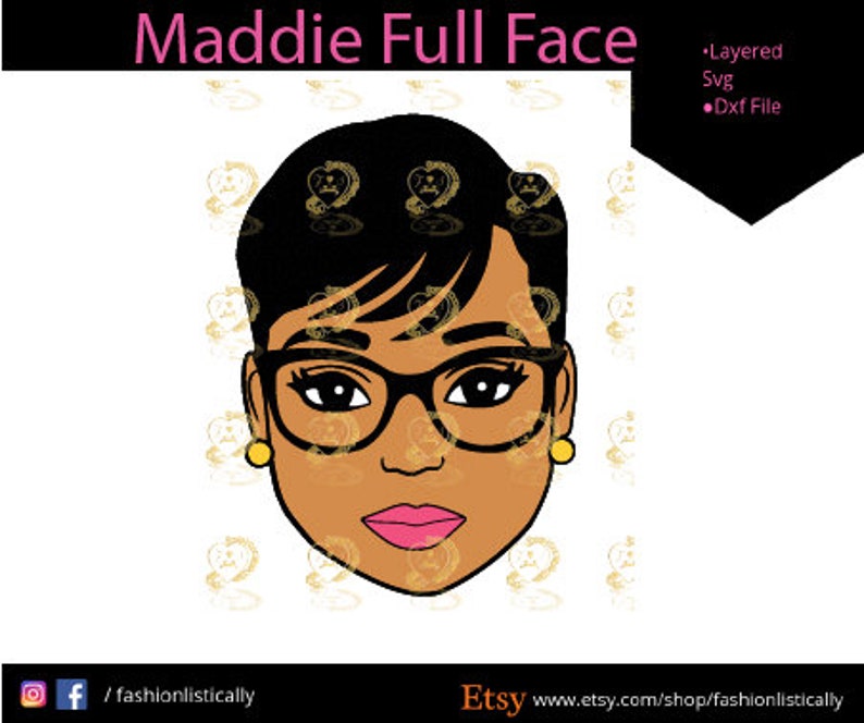 Download Woman with Pixie Cut Short Hair and Glasses svgblack woman ...