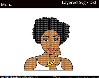 Afro Woman SVG ,Black Woman SVG ,African American Woman SVG , Afro Puff Svg ,Cricut File