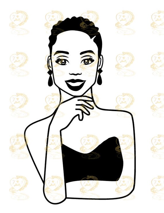 Download African American girl with curly hair svg black girl svg ...