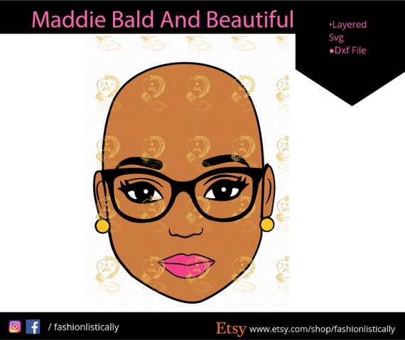 Download Bald Head Woman Svg Bald And Beautiful Svgglasses Svg Etsy