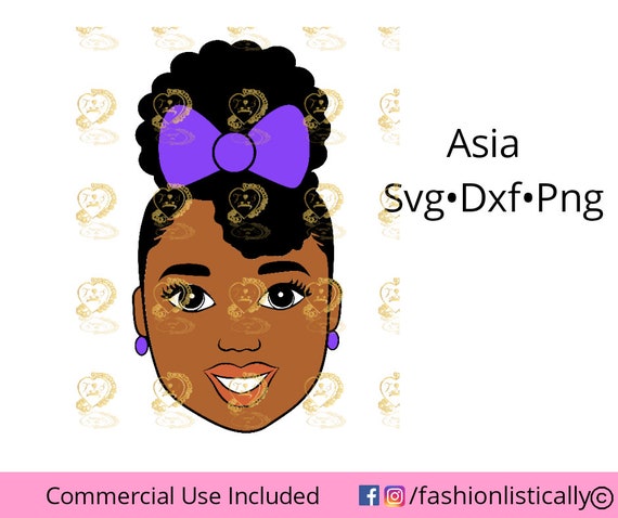 Download Little black Girl svg Afro puff svg black girl svg dxf | Etsy
